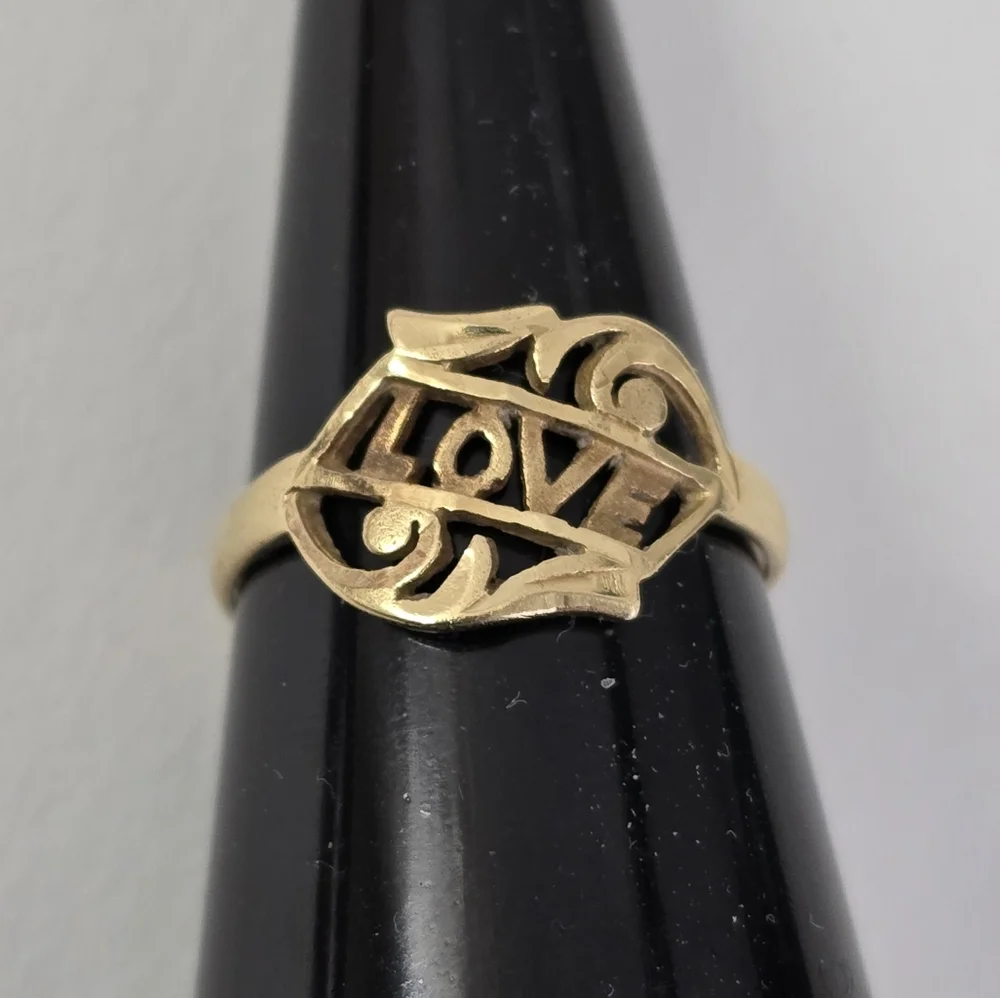 14K Solid Gold Love (Proposal) (Self Love Reminder) Ring